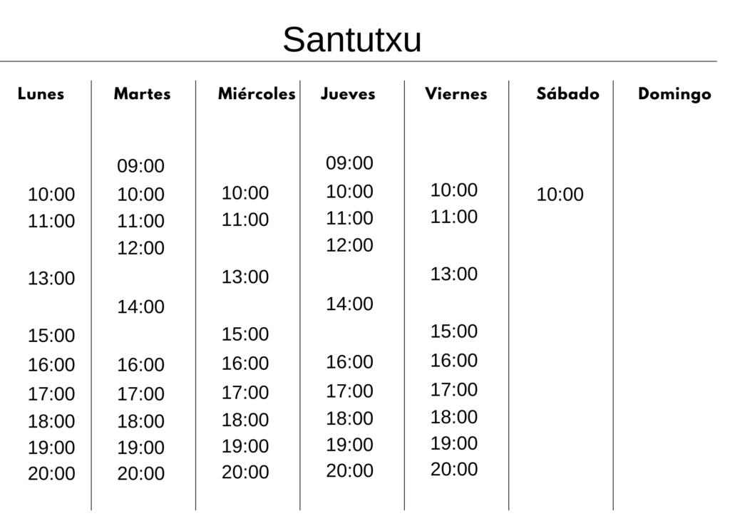 Horarios estudio santutxu